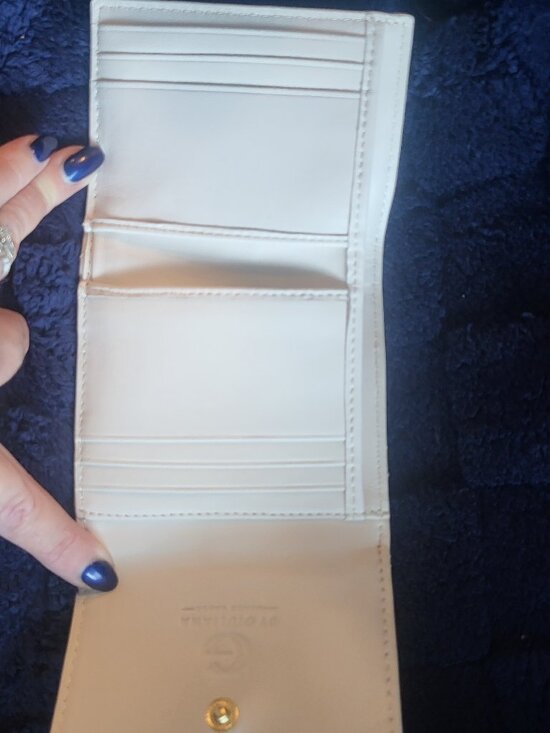 G by Giuliana Black Label Lamb Leather Quilted Flap Wallet Capri Ivory, NWOT - Picture 5 of 5